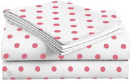 TEXTILOMANIE Cotton sheet 200 × 220 cm Puntos pink - Bedsheet
