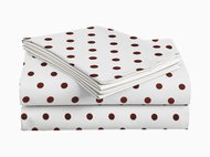 TEXTILOMANIE Cotton sheet 200 × 220 cm Puntos brown - Bedsheet