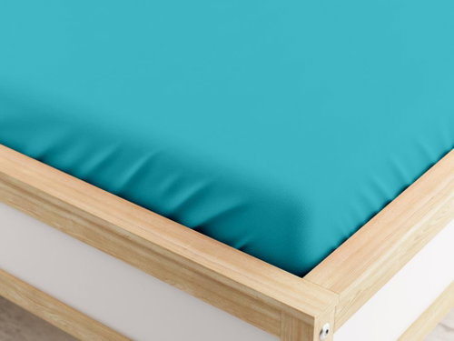 TEXTILOMANIE Jersey sheet Micro turquoise 180 × 200 cm - Bedsheet - Main image