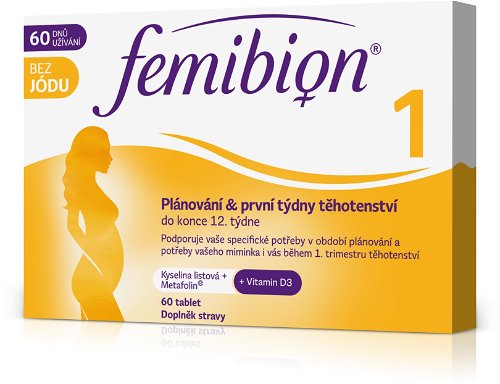 Femibion 1 Planning and First Trimester 60 Tablets without Iodine - Dietary  Supplement