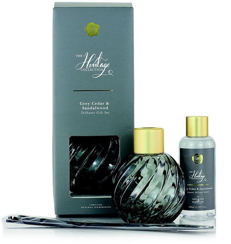 Ashleigh & Burwood Gift set GREY glass with GREY CEDAR & SANDALWOOD 150 ml - Reed Diffuser - Main image