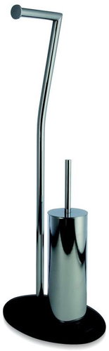 Möve Stand 2 in 1, silver - Free Standing Toilet Roll Holder - Main image