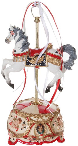 Shishi hrající kolotoč s koníkem 23 cm - Vánoční dekorace - Main image