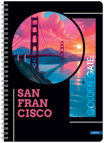 LASTVA Metropolis spirálový A4 linkovaný, 80 listů, San Francisco - Notepad - Main image