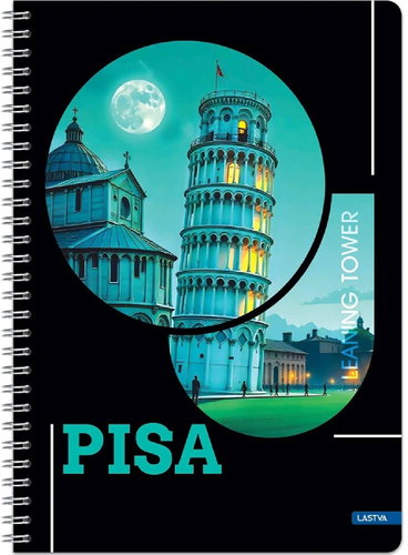 LASTVA Metropolis Spiral A5 Lined Notebook, 80 Sheets, Pisa - Notepad - Main image