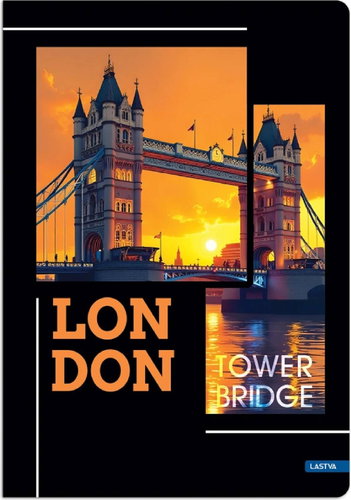 LASTVA Metropolis A4 Lined Notebook, 96 Sheets, London - Notepad - Main image