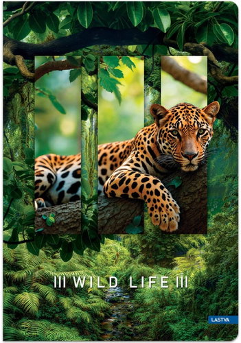 LASTVA Record Book A4 Lined, 96 Sheets, Wild Life, Tiger - Notepad - Main image