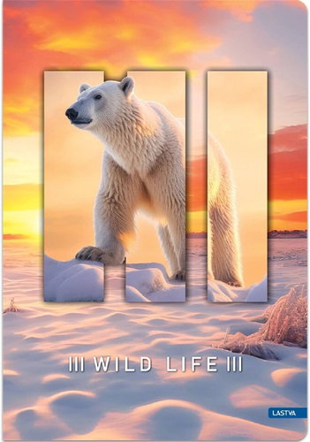 LASTVA záznamová kniha A5 linkovaná, 96 listů, Wild life, lední medvěd - Notepad - Main image