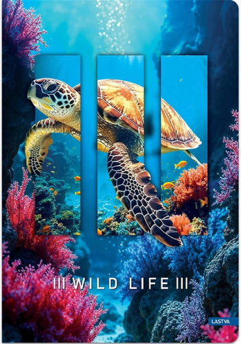 LASTVA záznamová kniha A5 linkovaná, 96 listů, Wild life, želva - Notepad - Main image