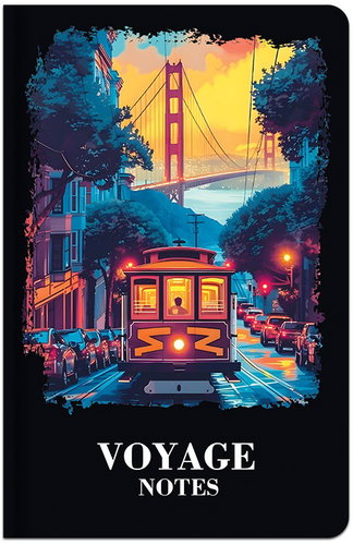 LASTVA záznamová kniha A6 linkovaná, 96 listů, Voyage San Francisco  - Notepad - Main image