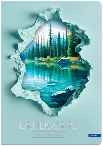 LASTVA A5 Lined Notebook, 96 Sheets, Landscape 1 - Notepad - Main image