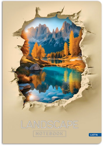 LASTVA A5 Lined Notebook, 96 Sheets, Landscape 3 - Notepad - Main image