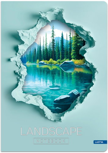 LASTVA Record Book A4 Lined, 96 Sheets, Landscape 1 - Notepad - Main image