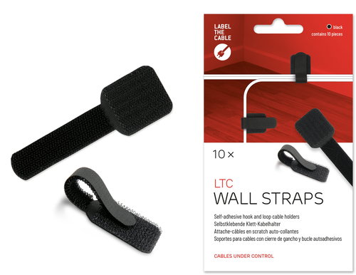LABEL THE CABLE Wall Straps 3110 Wall BK, 10-pack - Cable Organiser - Main image