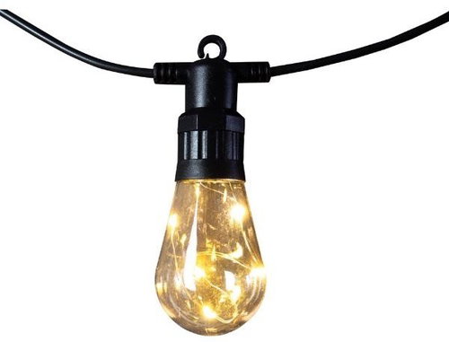Avide Outdoor light chain with 10 bulbs Papaya length 5m, 6W warm light colour - Light Chain - Main image