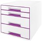 Zásuvkový box LEITZ WOW CUBE purpurový - Zásuvkový box