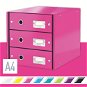 Leitz Click & Store WOW, 3-részes, rózsaszínű - Fiókos doboz