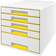Leitz WOW CUBE, 5 zásuviek, bielo-žltý - Zásuvkový box