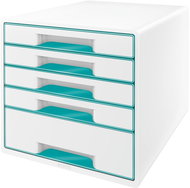 LEITZ WOW CUBE, 5 drawers, white-ice blue - Drawer Box