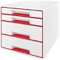 Zásuvkový box LEITZ WOW CUBE bielo-červená - Zásuvkový box