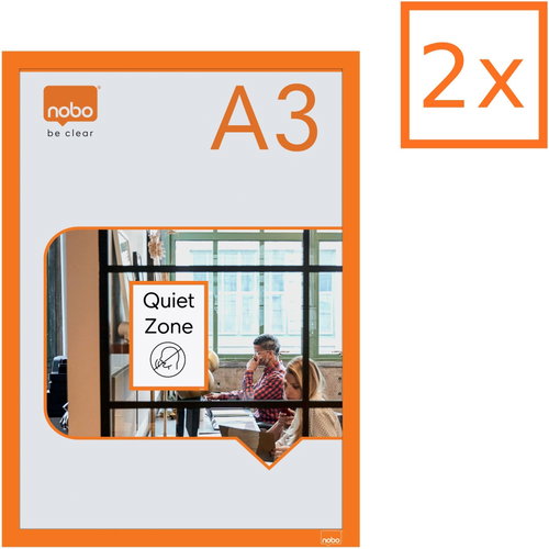 NOBO A3 orange - 2er-Pack - Magnettasche - Hauptbild