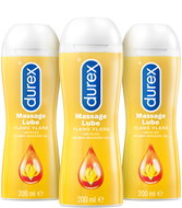 DUREX Masážní gel 2v1 Ylang Ylang 3× 200 ml - Lubrikační gel