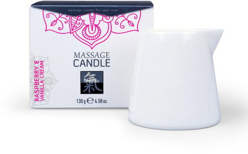 HOT Massage Candle - Shiatsu Massage Candle Raspberry & Vanilla Cream 130g - Massage Oil - Main image