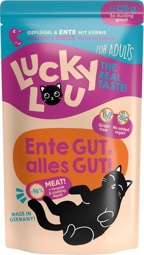 Lucky Lou Lifestage Adult with poultry and duck meat 125 g - Cat Food Pouch - Main image