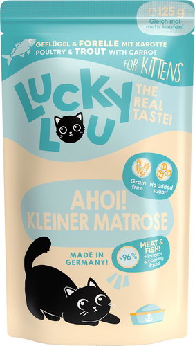 Lucky Lou Lifestage Kitten with poultry meat and trout 125 g - Cat Food Pouch - Main image