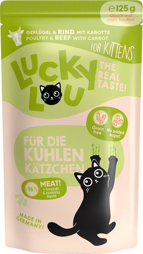 Lucky Lou Lifestage Kitten with poultry and beef 125 g - Cat Food Pouch - Main image