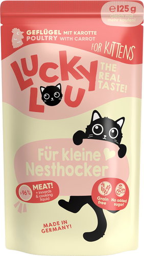 Lucky Lou Lifestage Kitten with poultry meat 125 g - Cat Food Pouch - Main image