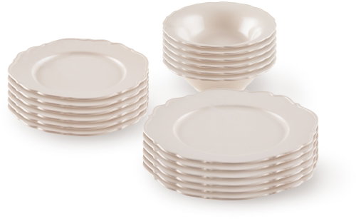 By-inspire Dining set 18pcs CREAM - Dish Set - Main image
