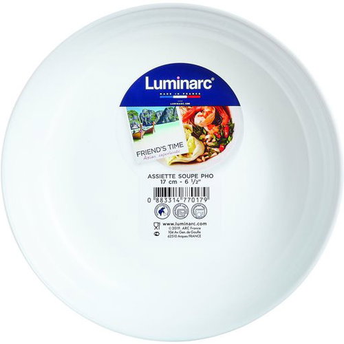 LuminArc FRIENDS´ TIME Plate for Pho, White, 17cm, 6pcs - Set of Plates - Main image