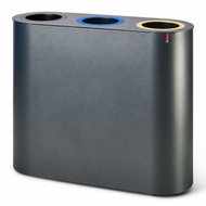 Lune Sestava na tříděný odpad Split, antracitová, lakovaná ocel, 3 × 38 l - Rubbish Bin