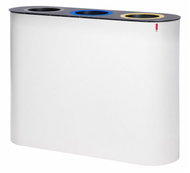 Lune Sestava na tříděný odpad Split, bílá, černé víko, lakovaná ocel, 3 × 38 l - Rubbish Bin