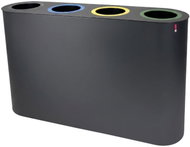 Lune Sestava na tříděný odpad Split, antracitová, lakovaná ocel, 4 × 38 l - Rubbish Bin