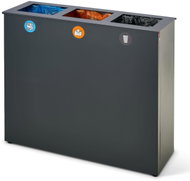 Lune Sestava na tříděný odpad Crafter, antracitová, lakovaná ocel, sestavitelná, 3 × 34 l - Rubbish Bin