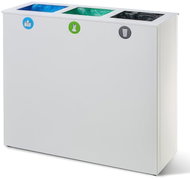 Lune Sestava na tříděný odpad Crafter, bílá, lakovaná ocel, sestavitelná, 3 × 34 l - Rubbish Bin