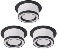 Luxera Prezent Atta set 3 pcs GU10 50 W, recessed spotlight, black - Spot Lighting