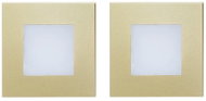 Luxera Prezent Step light set 2 pcs LED 1 W, staircase recessed light, gold - LED Light