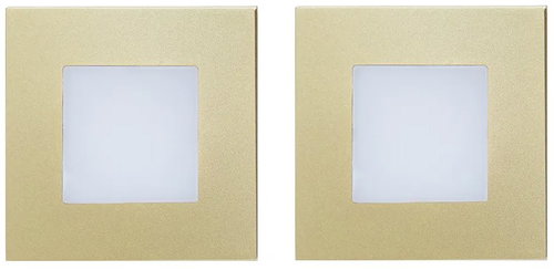 Luxera Prezent Step light set 2 pcs LED 1 W, staircase recessed light, gold Main image Luxera Prezent Step light set 2 pcs LED 1 W, staircase recessed light, gold - LED Light - Main image