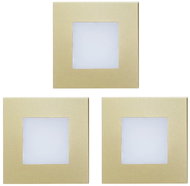 Luxera Prezent Step light set 3 pcs LED 1 W, staircase recessed light, gold - LED Light