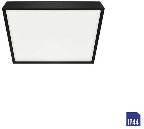 LUXERA. Lenys LED bathroom light 6 W, 510 lm, 4000 K, 9 cm, square, IP44, black - Ceiling Light - Main image