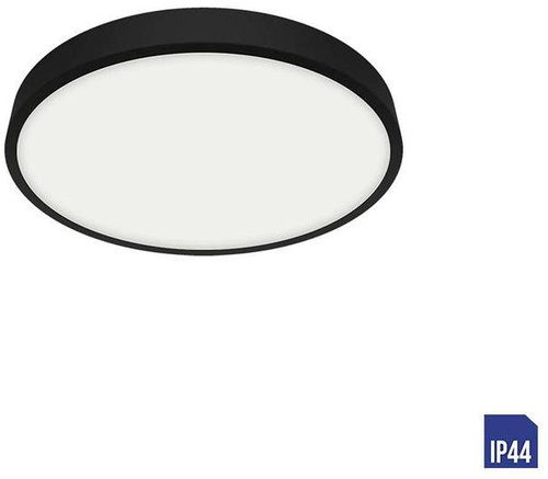 LUXERA. Lenys bathroom LED luminaire 6 W, 510 lm, 4000 K, 9 cm, round, IP44, black - Ceiling Light - Main image