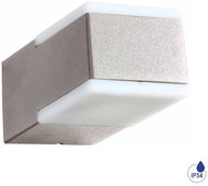 Luxera Prezent Tecra LED 2 × 3 W, IP54, outdoor wall luminaire, silver - Wall Lamp