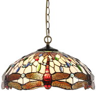 Luxera Prezent Tiffany 1708 2xE27 60 W, závěsná vitrážová lampa - Lustr