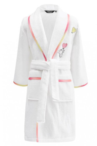 Soft Cotton - Baby robe Rainbow girl in gift pack, white, 92 (2 years) - Bathrobe - Main image