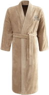 Soft Cotton - Men's Smart Bathrobe in Gift Pack with towel, beige - Bathrobe