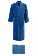 Soft Cotton - Pánský župan Smart v Dárkovém balení s ručníkem, modrý, L - Bathrobe