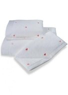 Soft Cotton Ručník Micro love 50 × 100 cm, bílá - růžové srdíčka - Ručník